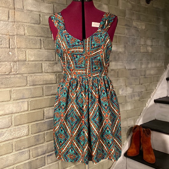 Band of Gypsys Boho inspired Open Back Dress - Picture 1 of 8
